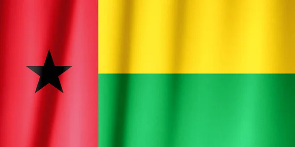 Silk Flag of Guinea Bissau. Guinea Bissau Flag of Silk Fabric.