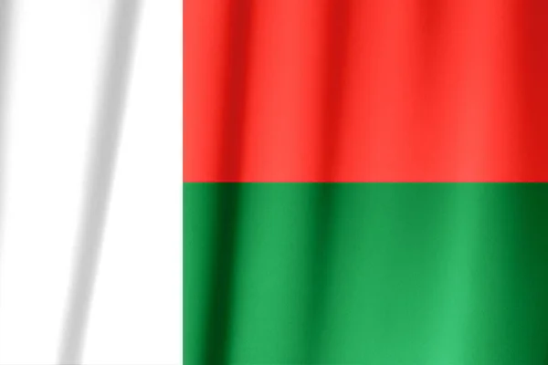 Silk Flag Madagascar Madagascar Flag Silk Fabric — Stock Photo, Image