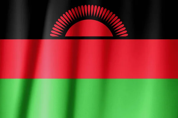 Malawis Sidenflagga Malawi Flagga Silke Tyg — Stockfoto