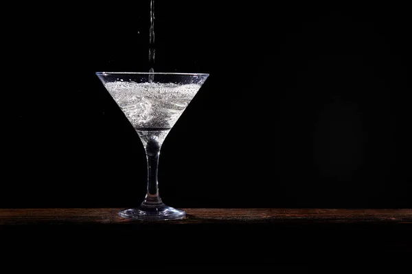 Martini Olive Black Background — Stock Photo, Image