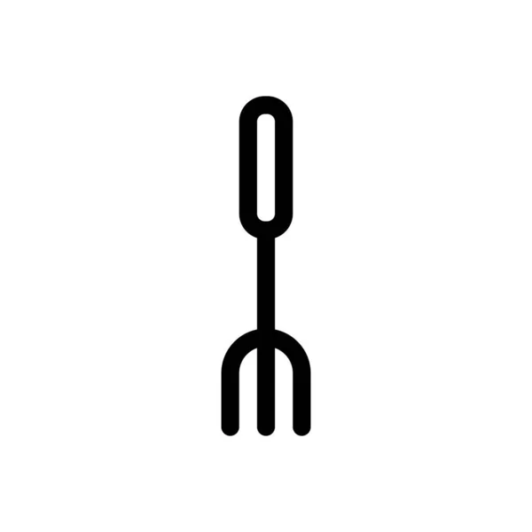 Vecteur d'icône de fourchette, icône de ligne de cuisson — Image vectorielle