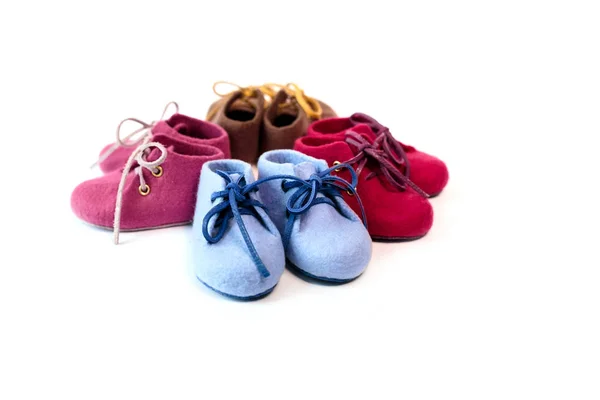 Handcrafted Merino Wool Baby Shoes — Stock Photo, Image