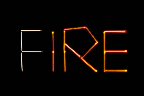 単語「火」が一致すると広げてください。 — ストック写真