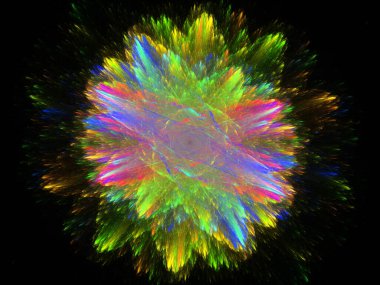 Fraktal çiçek. Bu resim fraktal oluşturma ve grafik manipülasyon yazılımı kullanılarak oluşturuldu.