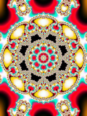 Soyut Fraktal Desen. Renkli soyut fraktal illüstrasyon