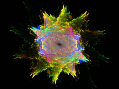 Fraktal çiçek. Bu resim fraktal oluşturma ve grafik manipülasyon yazılımı kullanılarak oluşturuldu.