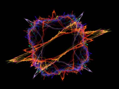 Fraktal çiçek. Bu resim fraktal oluşturma ve grafik manipülasyon yazılımı kullanılarak oluşturuldu.