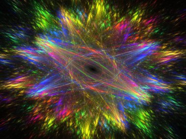 Çok renkli güzel fraktal çiçek. Yaratıcı tasarım için fraktal çizimler