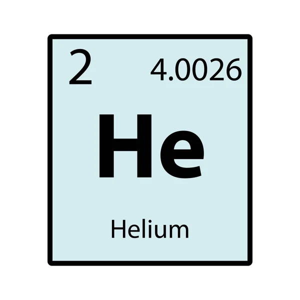 Ícone de cor de elemento de tabela periódica de hélio no vetor de fundo branco —  Vetores de Stock
