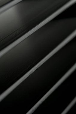 Symetric Close-up industrial realistic silver aluminum extrusion heatsink fins after industrial CNC routing processing