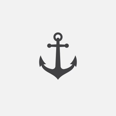 Anchor vektör logo simgesi, Denizcilik, Deniz Okyanusu çizim sembolü, Anchor vektör simgesi, Korsan Denizcilik teknesi, Anchor simgesi, basit vektör simgesi