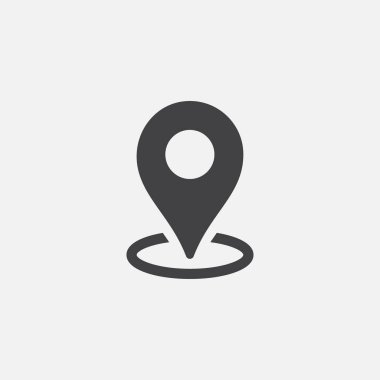 Pin haritası simgesi düz stil. GPS navigasyon vektör çizimi o. N izole arkaplan. Hedef iş konsepti