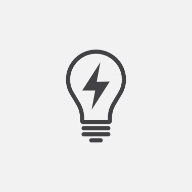 Lambanın vektör görüntüsü. Ampul simgesi tasarımı, ampul doğrusal ikon vektörü, fikir simgesi simgesi, çözüm simgesi, düşünme konsepti tasarımı, Işıklandırma Elektrik lambası, Elektrik, parlaklık, Trendy Düz çizim