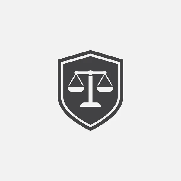 Právnická Firma Štít Ikona Jednoduchý Design Law Icon Štítem Ikona — Stockový vektor