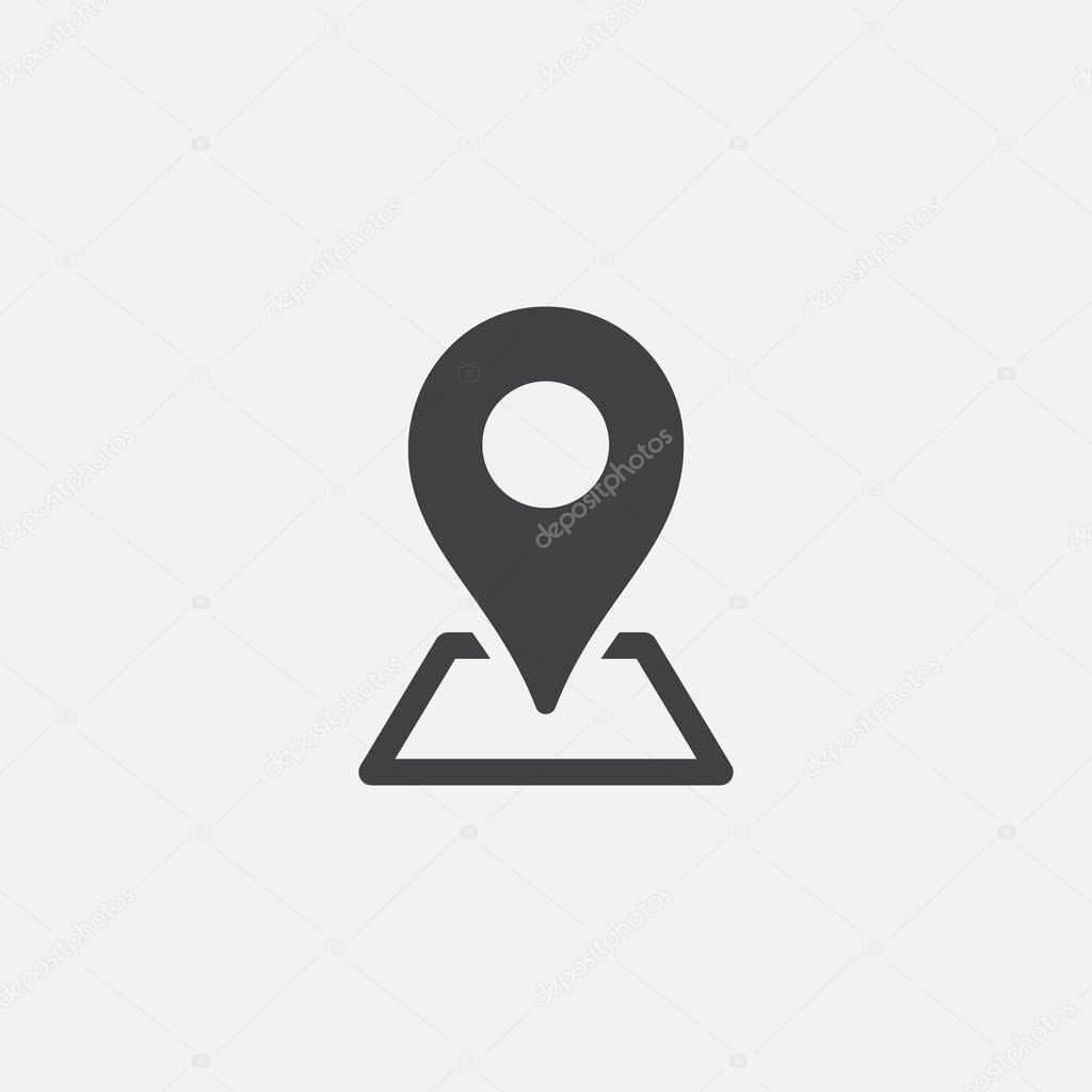 Pin map icon in flat style. Gps navigation vector illustration o. N isolated background. Target destination business concept