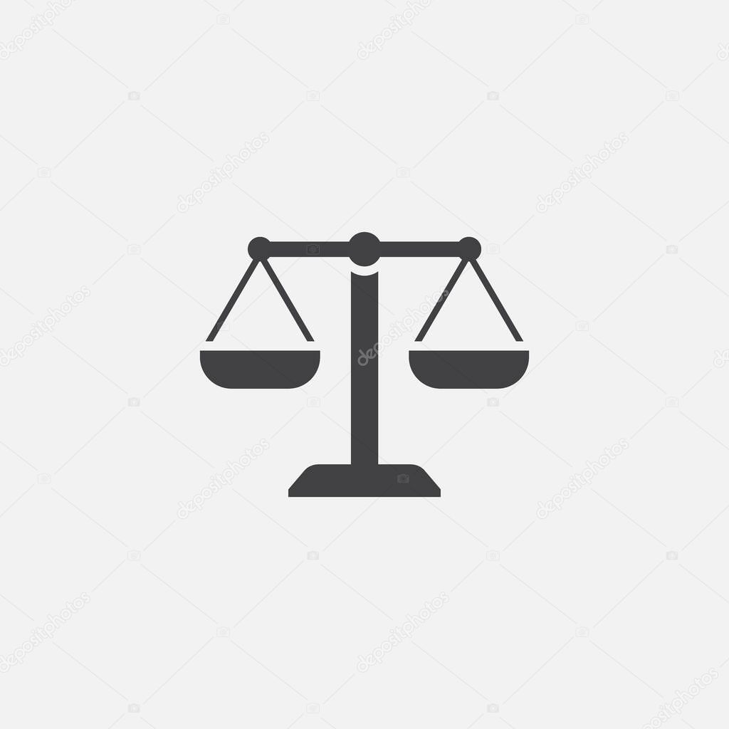 Law firm Icon, simple Law Icon design, Justice icon, Scales Of Justice design illustration