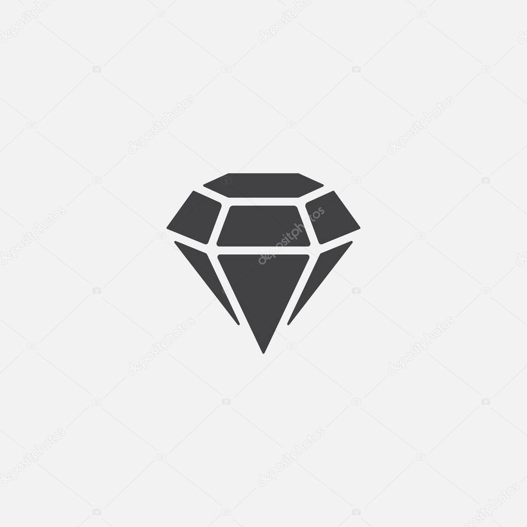 Diamond icon vector symbol illustration, Diamond icon, Vector flat icon of diamond, Jewelry symbol, Gem stone icon, Graphic element clean flat diamond icons