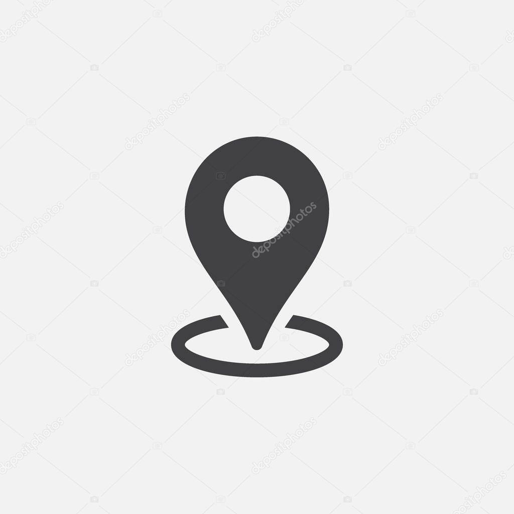 Pin map icon in flat style. Gps navigation vector illustration o. N isolated background. Target destination business concept