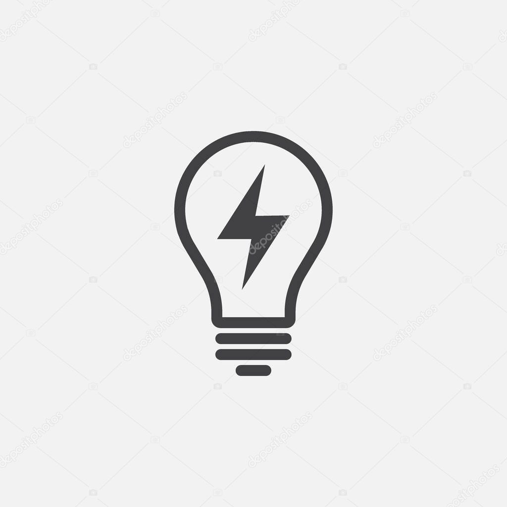 Vector image of lamp. Lightbulb icon design, LightBulb linear icon vector, Idea sign icon, solution icon, thinking concept design, Lighting Electric lamp, Electricity, shine, Trendy Flat style illustration