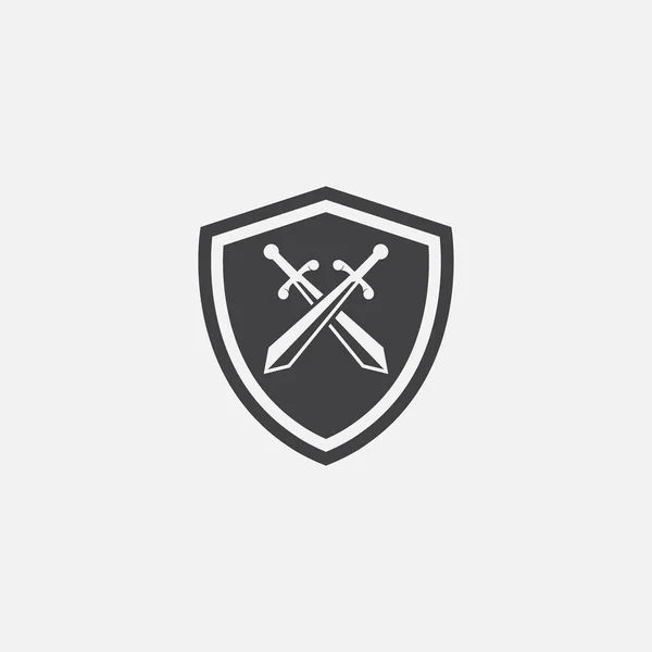 Two crossed swords icon gray monochrome Royalty Free Vector