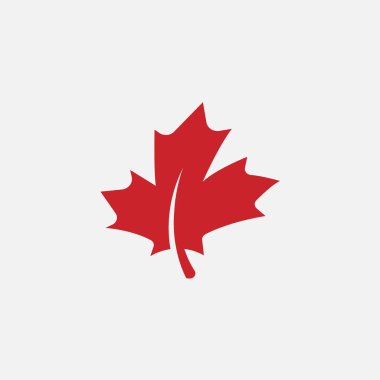 Autumn leaf canadian icon vector, maple leaf clipart