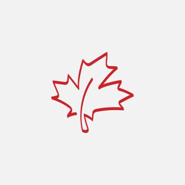 Autumn leaf canadian linear icon vector, maple leaf  clipart