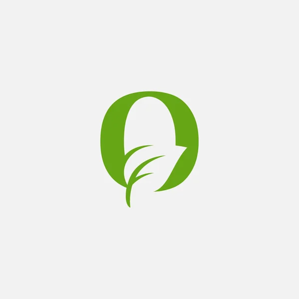 Green Leaves lettera vettoriale, eco alfabeto illustrazione — Vettoriale Stock