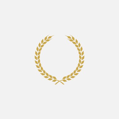 Laurel çelengi, Heraldic Coat of Arms dekoratif logo illüstrasyonu, Vektör sanatı ve defne çelengi, zeytin dalları, zaferin sembolü.,