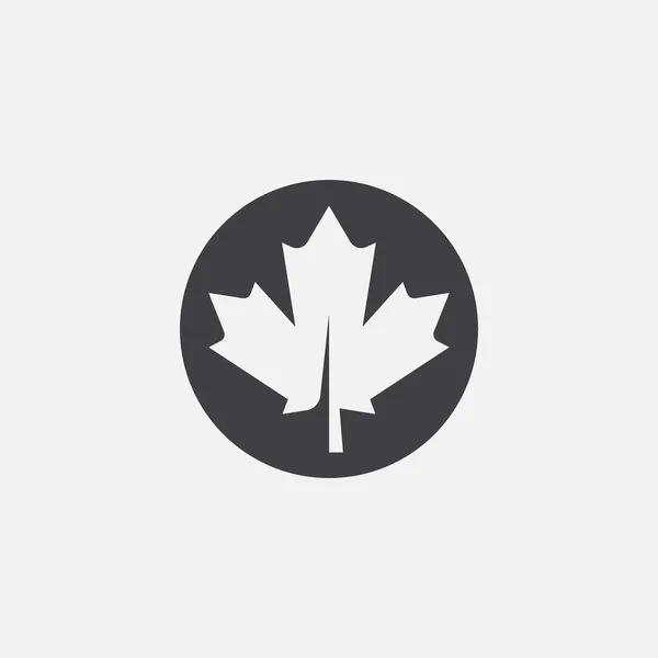 Őszi levél kanadai ikon vektor, juharfalevél — Stock Vector