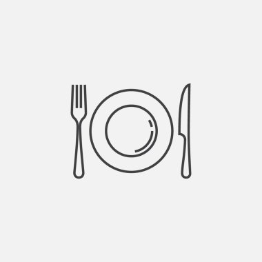 Tabak, çatal ve bıçak ikonu, Restoran Simgesi