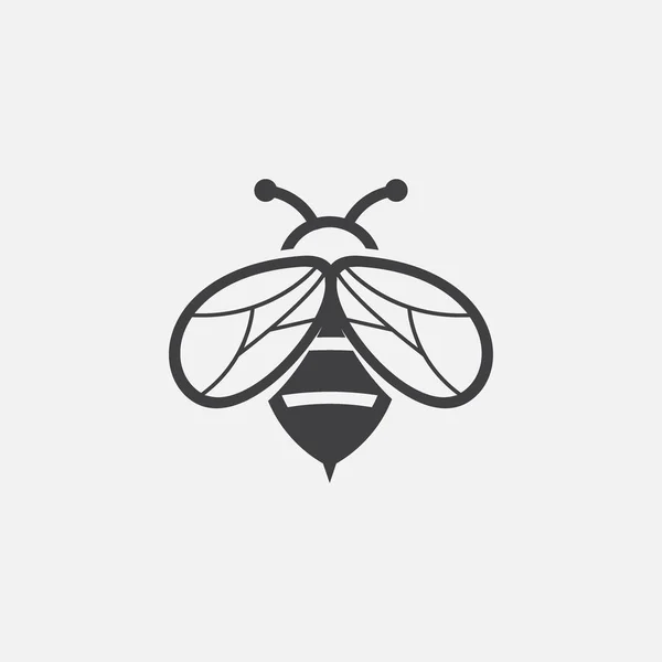 Icono de la abeja, ilustración de la abeja miel . — Vector de stock