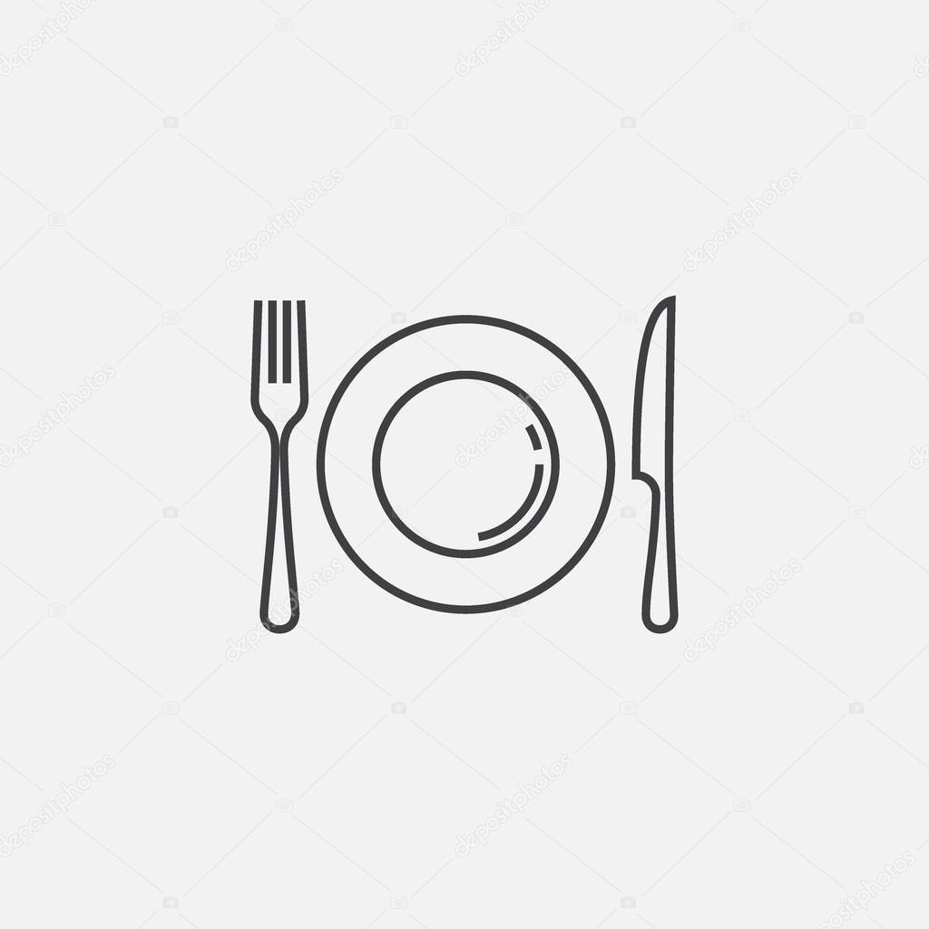 plate, fork and knife icon, Restaurant Icon