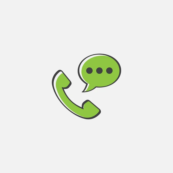 Telephone and chat bubble linear icon — ストックベクタ