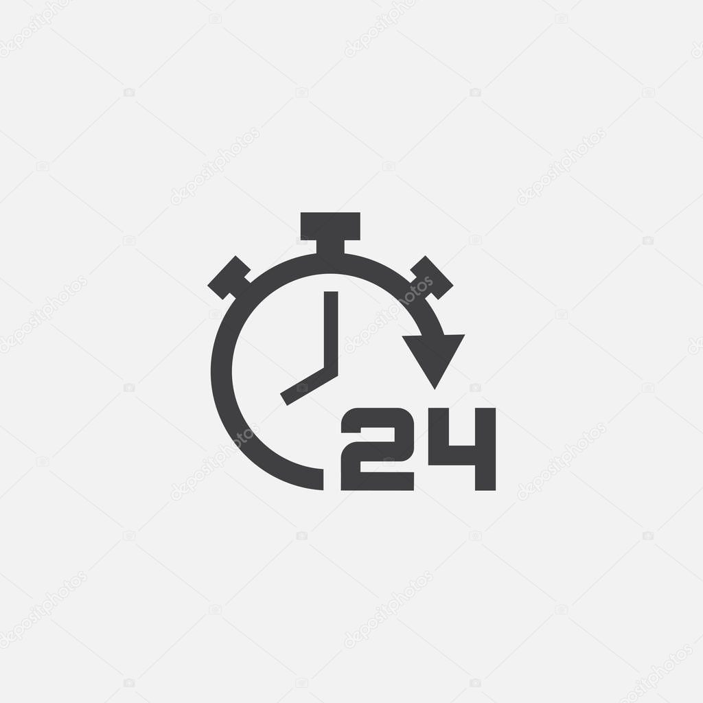 24h icon vector design, 24h sign