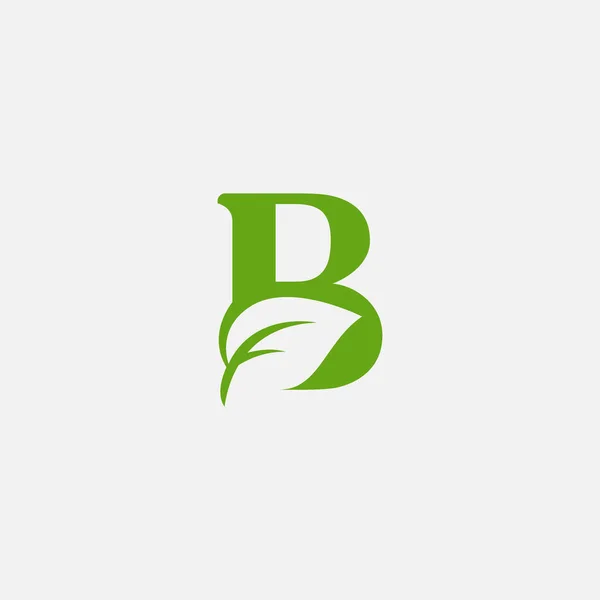 Groene bladeren letter vector, eco Alfabet illustratie — Stockvector