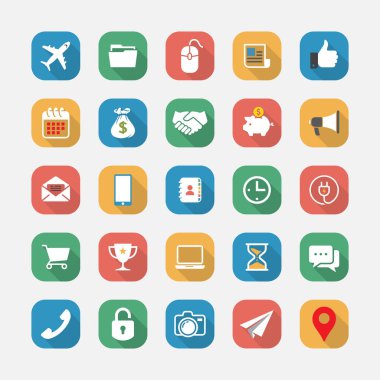 vektör düz dizaynında modern simgeler ayarlandı