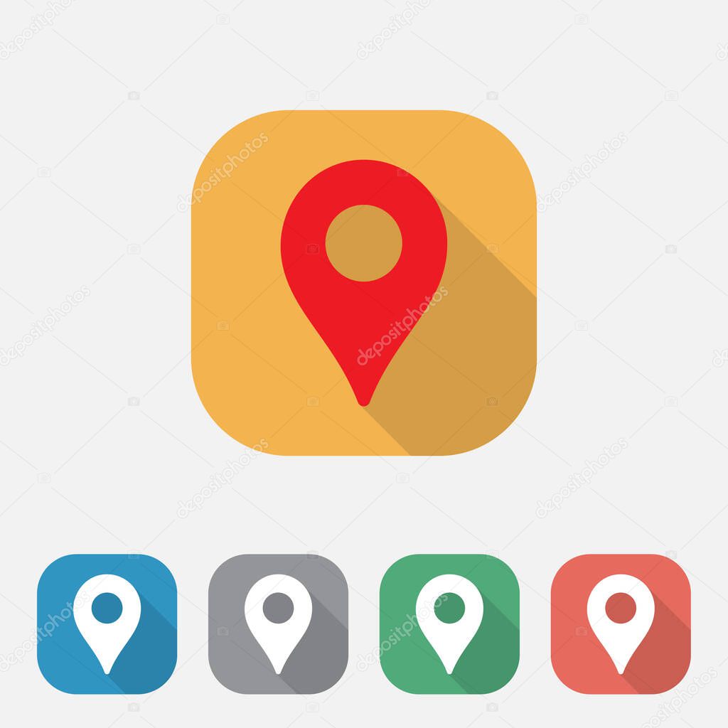 pin map flat icon design, gps icon, location logo icon 