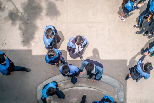 Lima Lima Peru Novembro 2016 Jovens Alunos Com Uniforme Escola — Fotografia de Stock