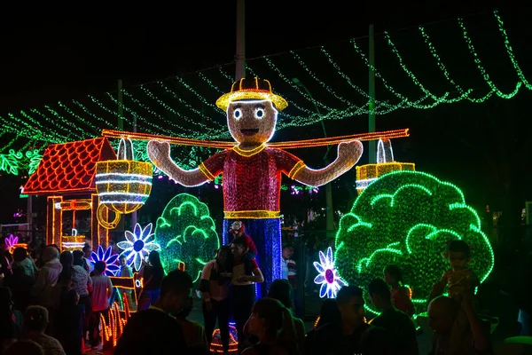 Medellin Antioquia Colombia Січня 2020 Huge Illuminated Child Many People — стокове фото