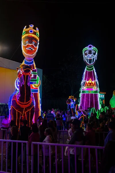 Medellin Antioquia Colombia Січня 2020 Muise Men Illuminated Medellin Holidays — стокове фото