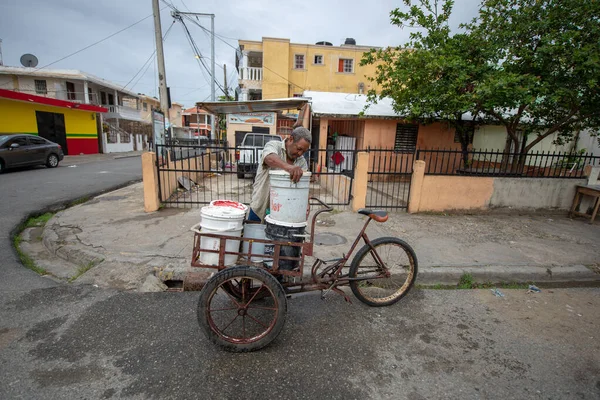 Santo Domingo Repubblica Dominicana Maggio 2018 Uomo Con Triciclo Con — Foto Stock