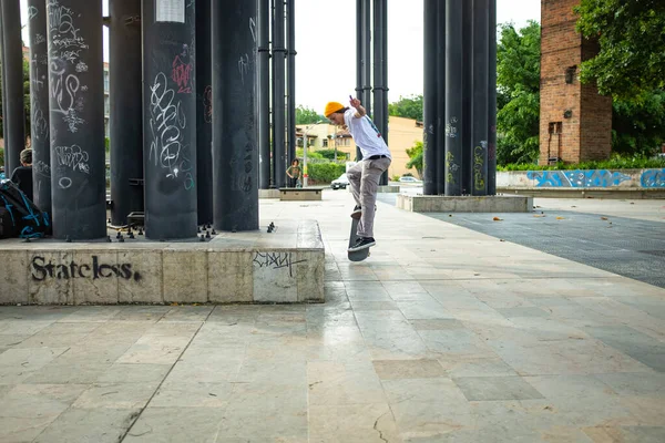 Medellin Antioquia Kolumbia Október 2019 Spanyol Férfi Hosszú Barna Hajjal — Stock Fotó