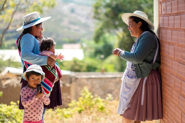 Mizque Cochabamba Bolivia May 2018 Indigenous Woman Typical Dress Hat — Stock Photo, Image