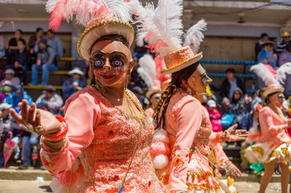 Oruro Oruro Bolivia Febrero 2018 Típico Folclórico Grupo Danza Boliviana — Foto de Stock