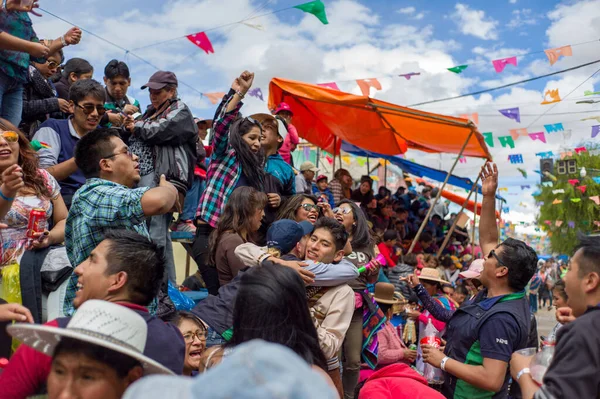 Oruro Oruro Bolivia February 2018 Group All Age Sitting Stands — 图库照片