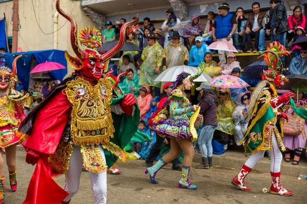 Oruro Oruro Bolivien Februar 2018 Typische Und Folkloristische Bolivianische Tanzgruppe — Stockfoto