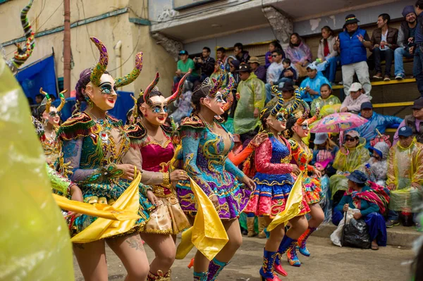 Oruro Oruro Bolivia Febrero 2018 Típico Folclórico Grupo Danza Boliviana — Foto de Stock