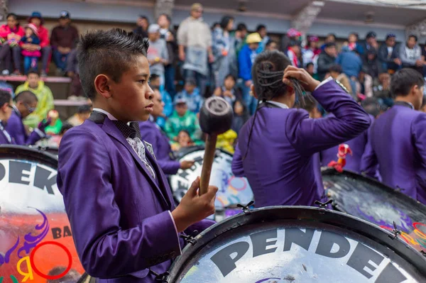 Oruro Oruro Bolivia February 2018 Child Wears Purple Coat Other — 스톡 사진