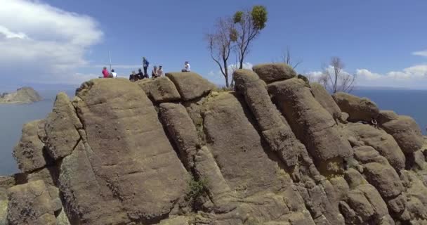 Puerto Carabuco Paz Bolivia Aprile 2018 Turisti Che Riposano Dal — Video Stock