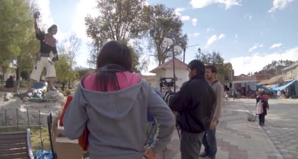 Tarabuco Chuquisaca Bolivie Juin 2013 Brown Man Indigenous Features Tient — Video